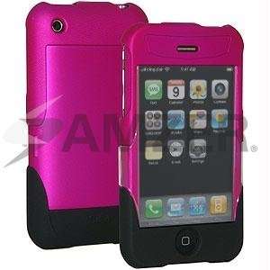  Amzer Rubberized Swill Case   Hot Pink Black Cell Phones 