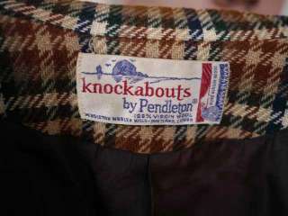 Vintage 1950s PENDELTON Knockabouts WOOL TWEED Plaid BLAZER Womens 