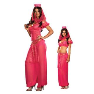 GENIE ARABIAN Fancy Dress COSTUME Womens Pink ALADDIN Nights Halloween 