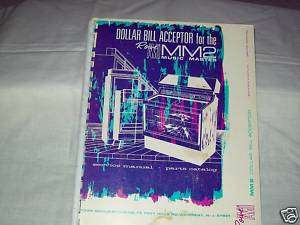Rowe AMI MM2 Dollar Bill Acceptor Manual Original  