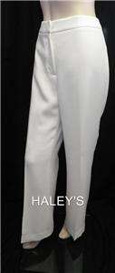 New Tahari Arthur S Levine 2PC Pants Suit Tan White Size 10 Katherine 