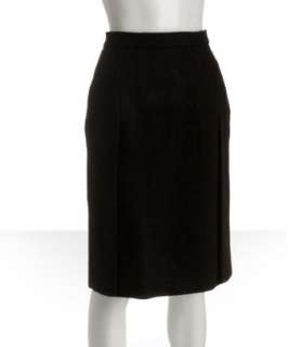 Prada brown melange wool slit pencil skirt  