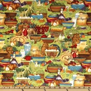  44 Wide Potpourri Fresh Feast Lime Fabric By The Yard 