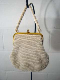 Vintage Corde Bead Purse Handbag  
