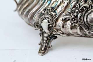 Silver 800 holder with cut glass dish German  