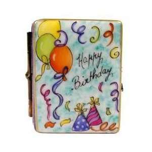  Happy Birthday Colorful Book with Cake French Limoges Box 