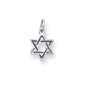  Sterling Silver Antiqued Star Of David Charm   JewelryWeb 