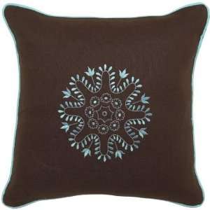 Geomatriex Pillows   Set of 2   18x18, Chocolate Brown  