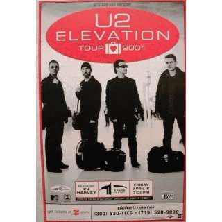  U2 PJ Harvey Denver 2001 Elevation Gig Poster