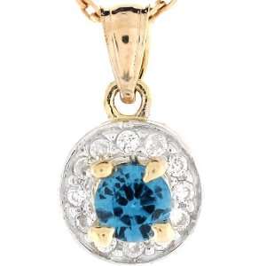   Synthetic Blue Zircon December Birthstone CZ Charm Pendant Jewelry