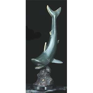 Bronzed Patina Nautical Predator Shark Sculpture 