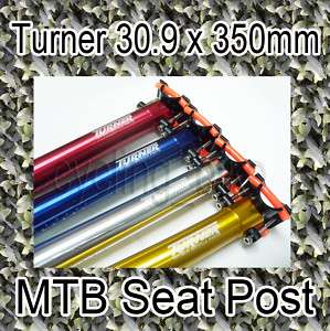 Turner Anodized Seat Post 30.9 x 350mm   5 colours BNWT  