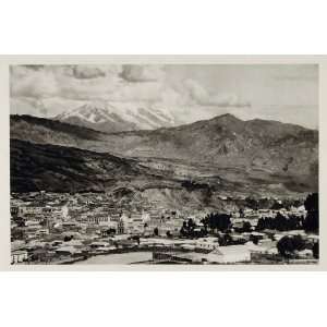  1931 Panorama City View La Paz Bolivia Photogravure 