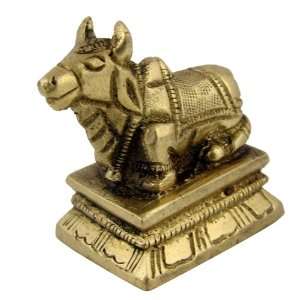  Animal Sculpture Art Cow Sacred in Brass Metal from India 