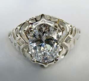 00Ct OVAL CUT FILIGREE ENGAGEMENT RING 14K SOLID GOLD  