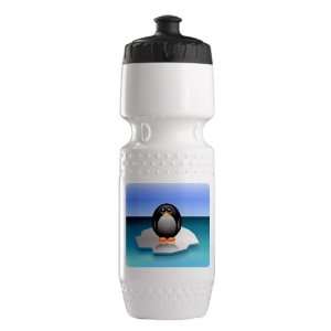    Trek Water Bottle White Blk Cute Baby Penguin 