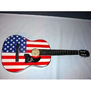CRAIG MORGAN Autographed Signed USA FLAG Guitar