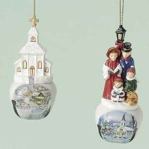   of 12 Natures Story Teller Church & Carolers Bell Christmas Ornaments
