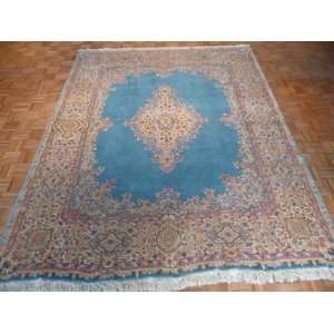   10 HAND KNOTTED PERSIAN KERMAN DESIGN RUG BLUE 