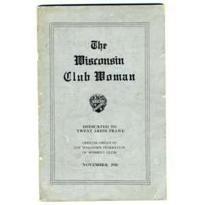  Wisconsin Club Woman Federation of Clubs 1930 Everything 