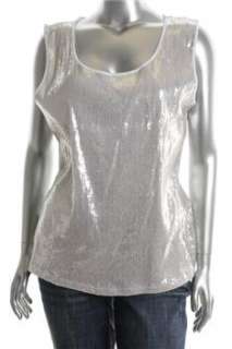 Style & Co. NEW Plus Size Tank Top White Sequin 1X  