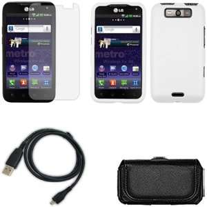  White Protective Case Faceplate Cover + LCD Screen Protector + USB 