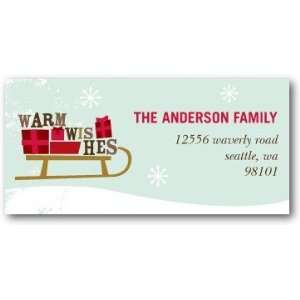  Holiday Return Address Labels   Snowflake Sled By Dwell 
