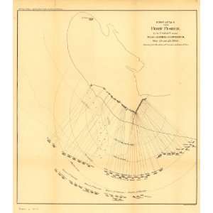  Civil War Map First attack upon Fort Fisher, by the U.S 