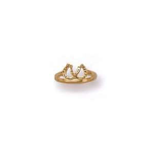  14KT Gold Double Horseshoe Ring   Size 8 