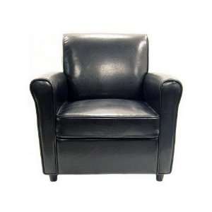  Black Full Leather Club Chair