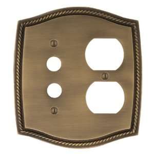  Solid Brass Georgian Design Push Button and Outlet Plate 