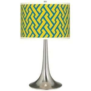  Yellow Brick Weave Giclee Trumpet Table Lamp