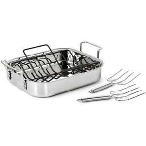  Calphalon 14 in. Tri Ply Stainless Steel Roaster Kitchen 