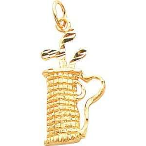  14K Gold Golf Bag Charm Jewelry