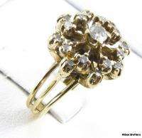 50ctw Genuine Diamond Flower RING   14k Gold Vintage Floral Womens 