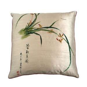 Silver Way   Hand Painted Iris Silk Pillow