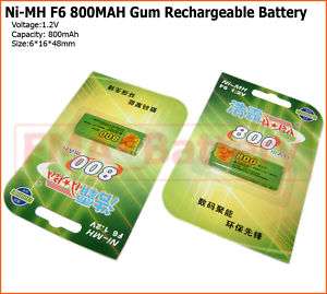 Ni MH F6 1.2V 800mAh Gum Prismatic Squareness Battery  