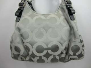 NWT COACH LIGHT GREY MADISON Sateen Signature MAGGIE Shoulder Bag TOTE 