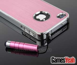 Pink Luxury Bling Diamond Chrome Hard Aluminium Case Cover For iPhone 