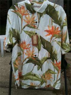 110 L NWT Tommy Bahama Tropicabana T 33252 floral patterned Silk Camp 