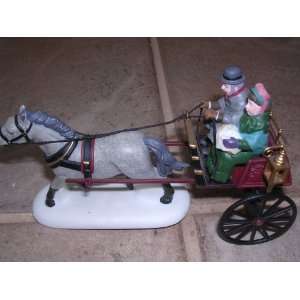   Christmas Sulky with Horse ; Handpainted Porcelain Accessories #58401