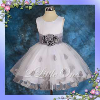   Wedding Pageant Party Princess Dresses White Gray Size 2T 142  