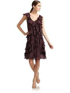 Just Cavalli   Silk Ruffle Dress