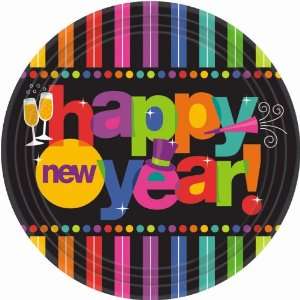  Lets Party By Amscan Bright New Year Dinner Plates 