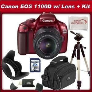  Canon EOS 1100D (Rebel T3) Digital SLR Camera   Red with 