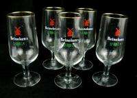 Heineken Stem Beer Glass Glasses Set 5 Windmill Gold 10 oz  