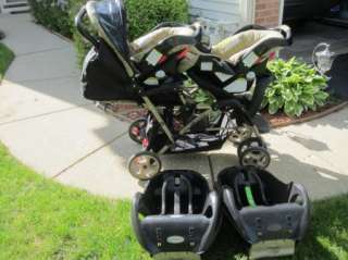 Graco Duoglider Double Infant Baby Stroller Car Seats & Base Twins 