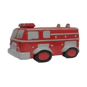  Terra Cotta Fire Truck Bank Toys & Games