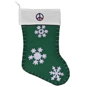   Christmas Stocking Green Peace Symbols Inside Tye Dye Peace Symbol