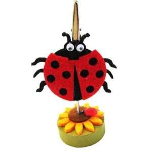  Tanday 4 Wooden Ladybug Felt Card/Picture Holder #8040 